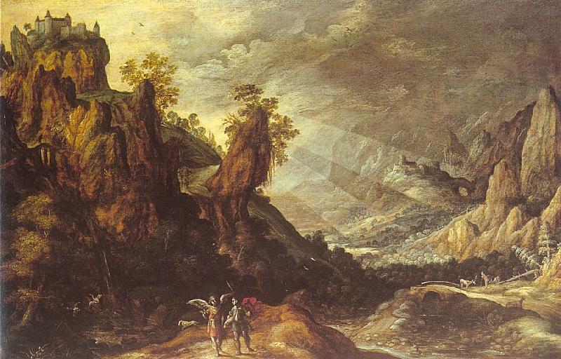 Kerstiaen de Keuninck Landscape with Tobias and the Angel oil painting image